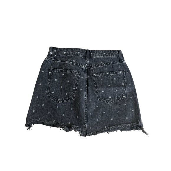 CURRENT ELLIOTT Black Polka Dof Denim Skirt Size 27 - Picture 5 of 5
